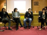 Luis García Jambrina con los autores de Artistas Insólitos y Flory Corrionero